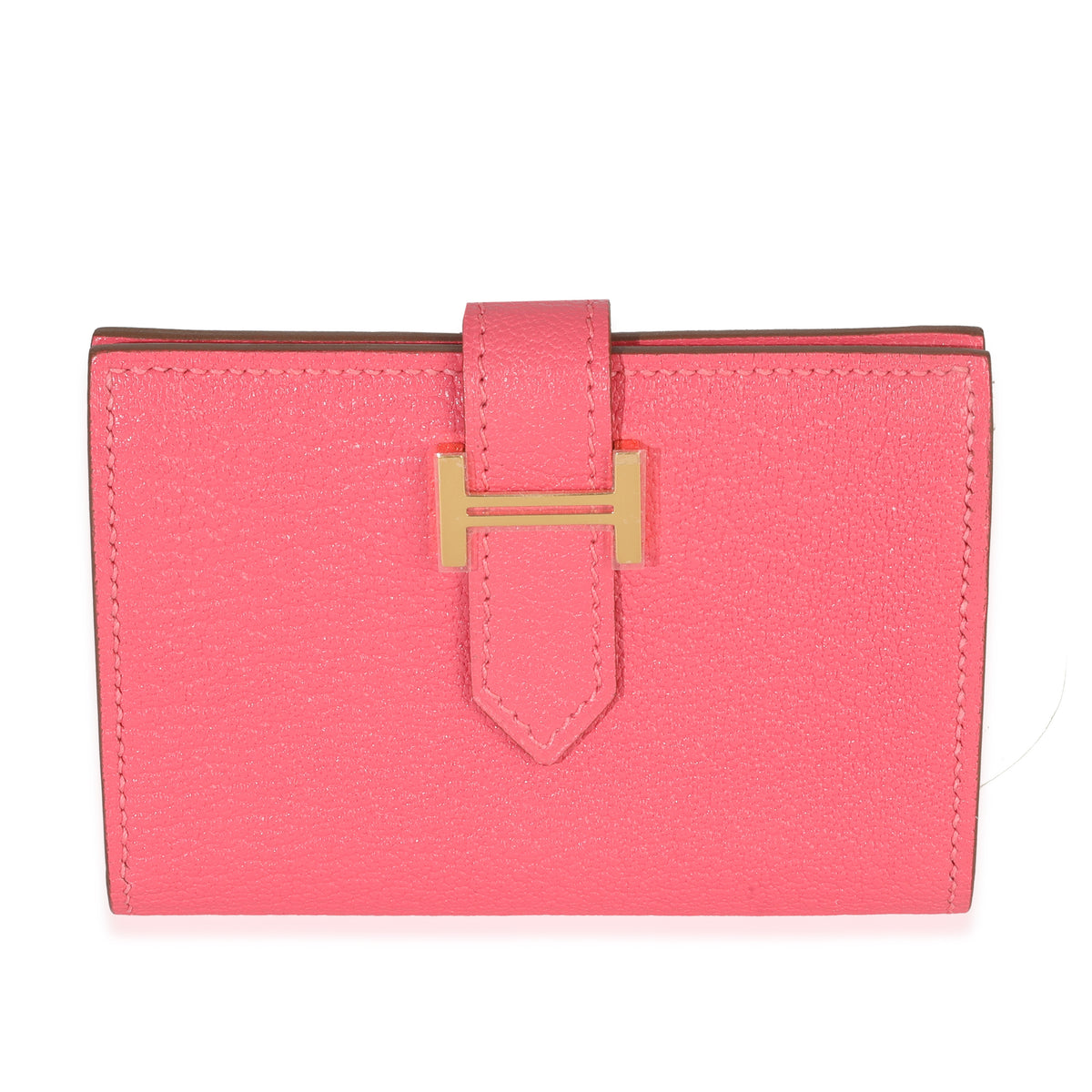 Hermès Rose Lipstick Chevre Mysore Bearn Wallet GHW Wallet fv