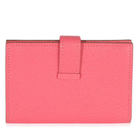 Hermès Rose Lipstick Chevre Mysore Bearn Card Holder Wallet GHW Wallet bv
