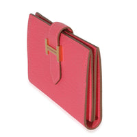 Hermès Rose Lipstick Chevre Mysore Bearn Card Holder Wallet GHW Wallet sv