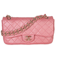 Chanel Pink Iridescent Quilted Lambskin Small Precious Jewel Flap Handbag id