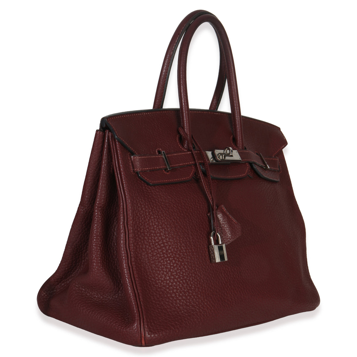 Hermès Rouge H Fjord Birkin 35 PHW Handbag pv