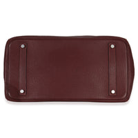 Hermès Rouge H Fjord Birkin 35 PHW Handbag stamp