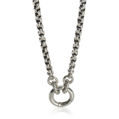 David Yurman Sterling Silver  Smooth Amulet Vehicle Box Necklace fv