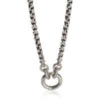 David Yurman Sterling Silver  Smooth Amulet Vehicle Box Necklace fv
