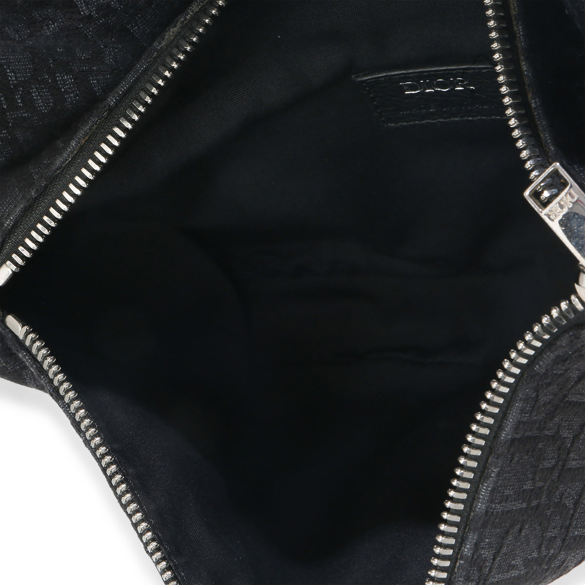 Christian Dior Black Oblique Jacquard Canvas Saddle Bag Handbag av