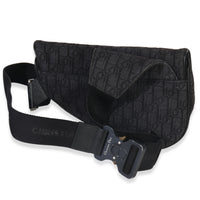 Christian Dior Black Oblique Jacquard Canvas Saddle Bag Handbag bv