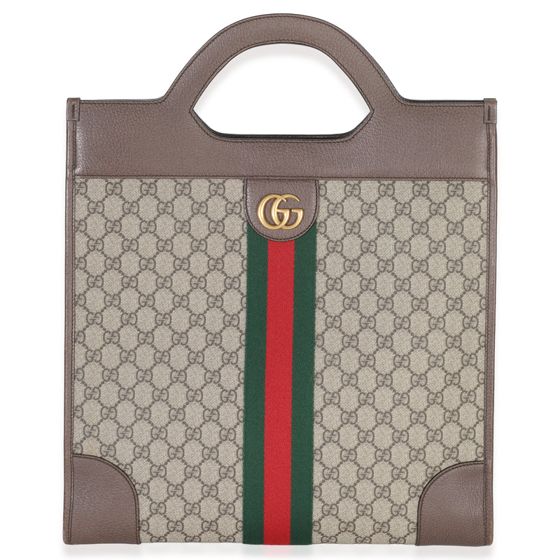 Gucci GG Supreme Beige Large Ophidia Tote Handbag fv