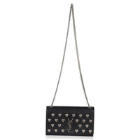 Saint Laurent Black Smooth Calfskin Studded Heart Medium Kate Chain Bag Handbag av