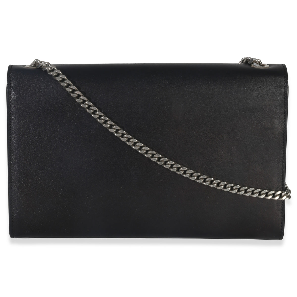 Saint Laurent Black Smooth Calfskin Studded Heart Medium Kate Chain Bag Handbag bv