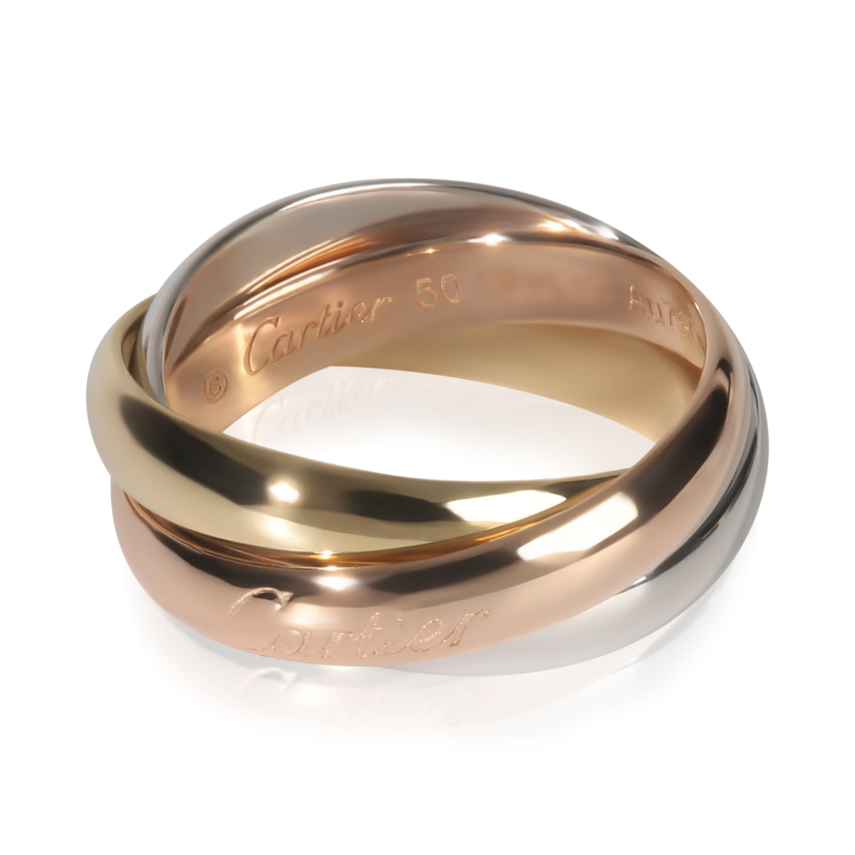 Cartier 3 Tone Gold  Classic Model Trinity Ring fv