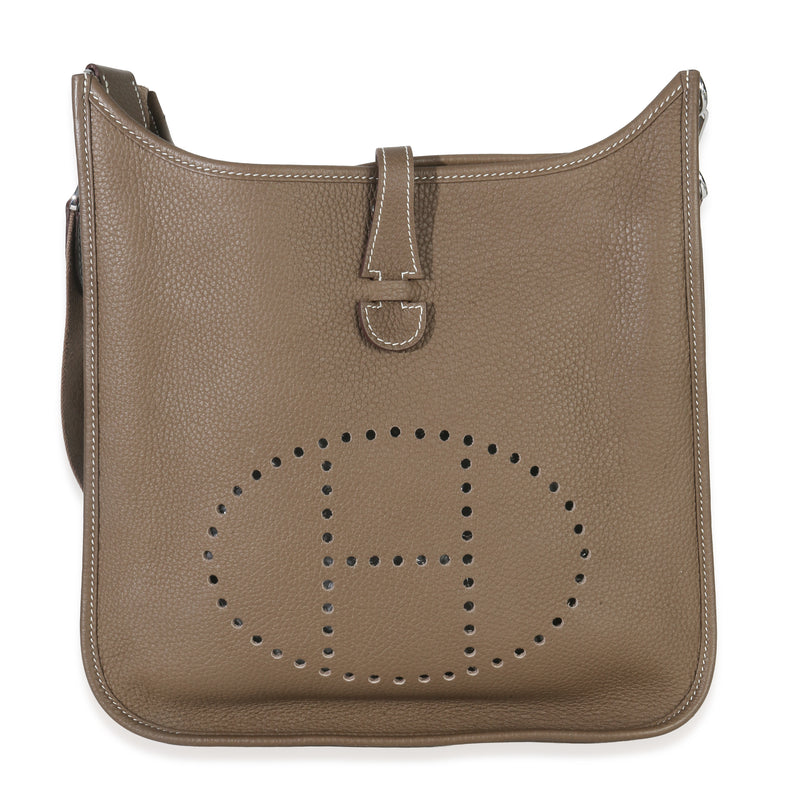 Hermès Etoupe Taurillon Clemence Evelyne III PM 29 PHW Handbag id