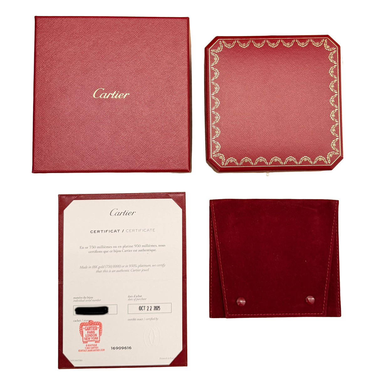 Cartier Yellow Gold  Brushed Finished Love Bracelet box
