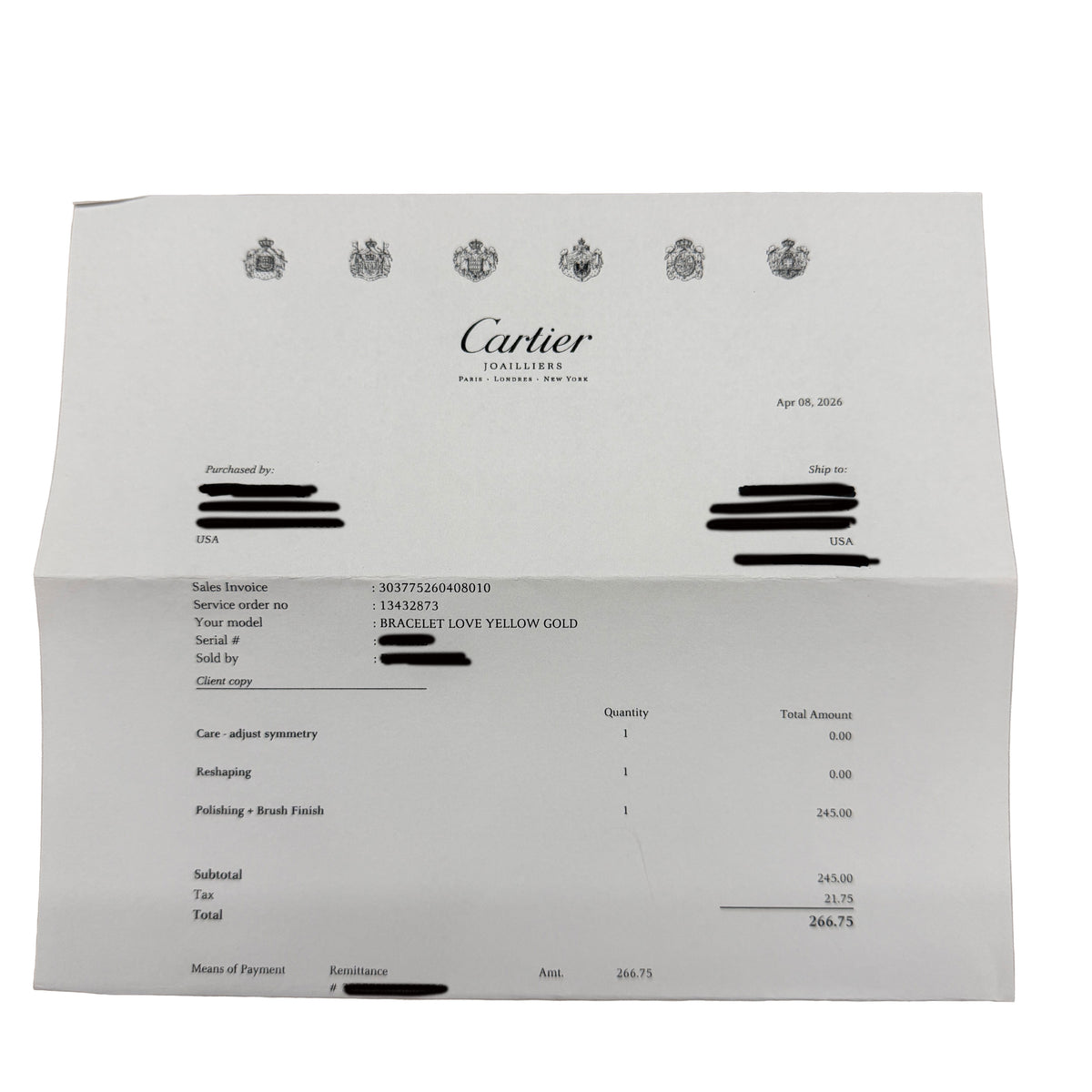 Cartier Yellow Gold  Brushed Finished Love Bracelet stamp
