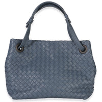 Bottega Veneta Blue Nappa Intrecciato Small Garda Tote Handbag bv