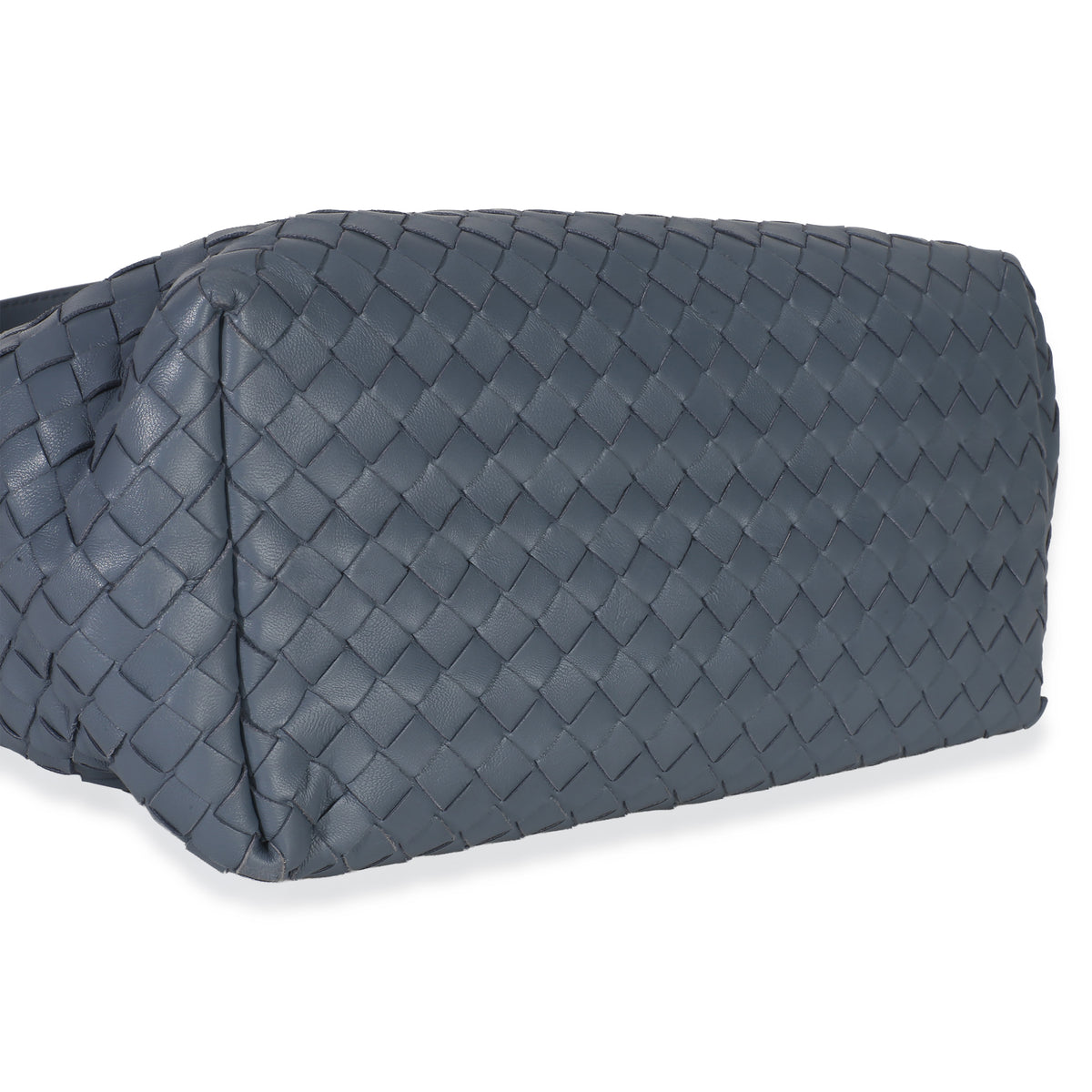 Bottega Veneta Blue Nappa Intrecciato Small Garda Tote Handbag clasp