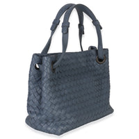 Bottega Veneta Blue Nappa Intrecciato Small Garda Tote Handbag pv
