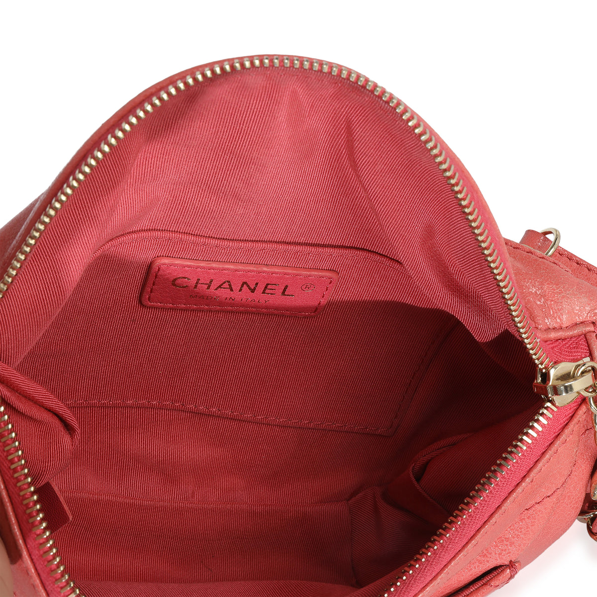 Chanel Pink Shiny Crumpled Quilted Calfskin Bi Classic Waist Bag Handbag av