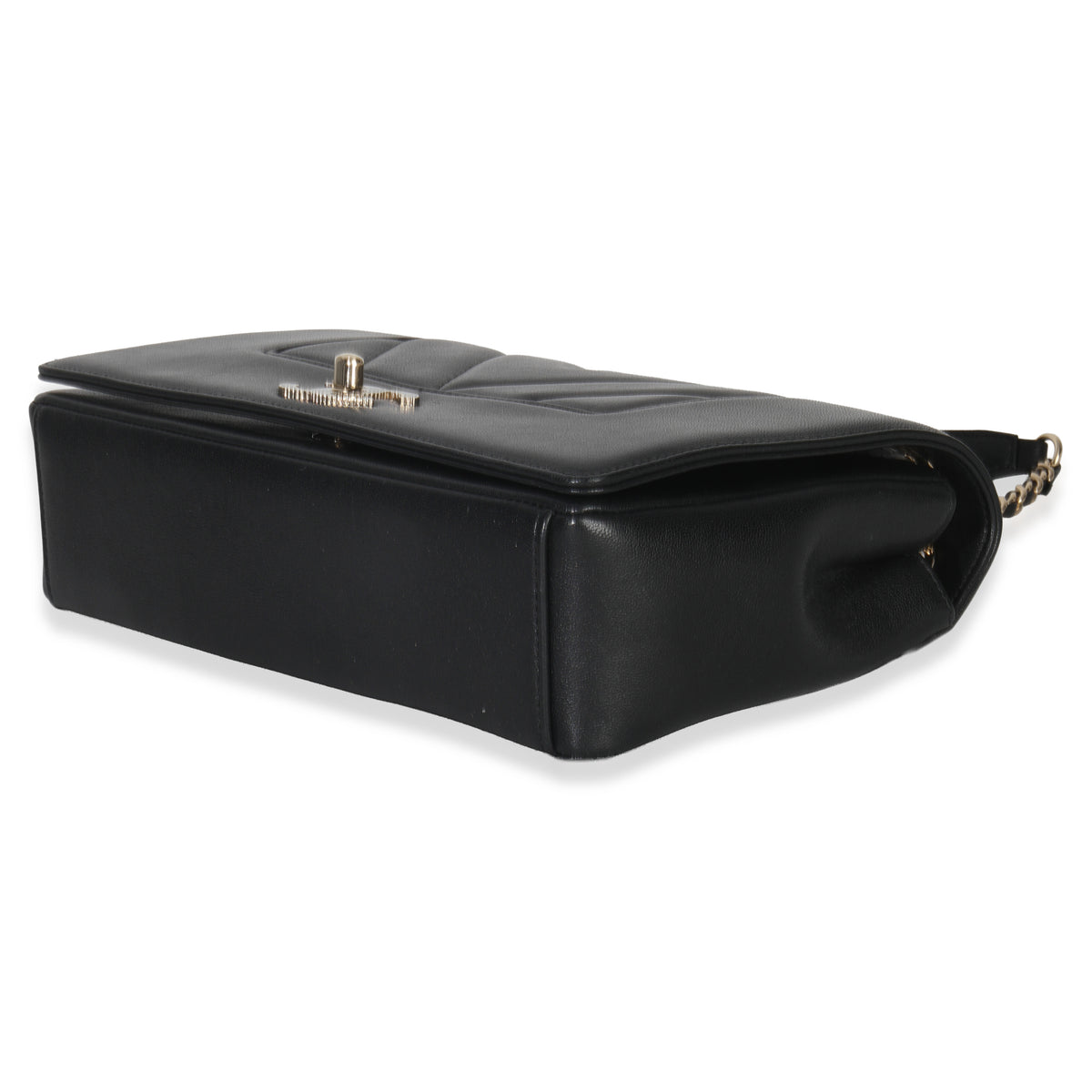 Chanel Vintage Black Chevron Quilted Sheepskin Medium Mademoiselle Flap Bag Handbag box