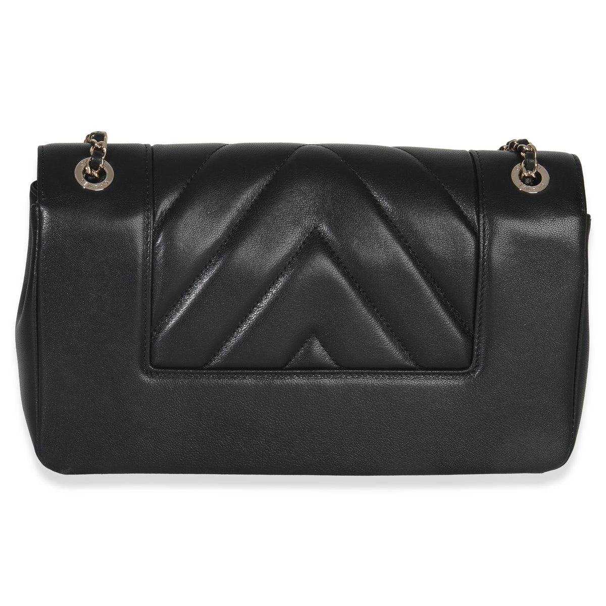 Chanel Vintage Black Chevron Quilted Sheepskin Medium Mademoiselle Flap Bag Handbag bv