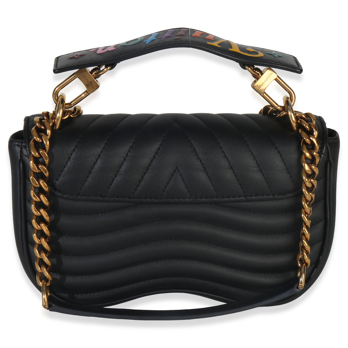 Louis Vuitton Black Quilted Calfskin New Wave Chain Bag PM Handbag bv
