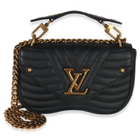 Louis Vuitton Black Quilted Calfskin New Wave Chain Bag PM Handbag fv