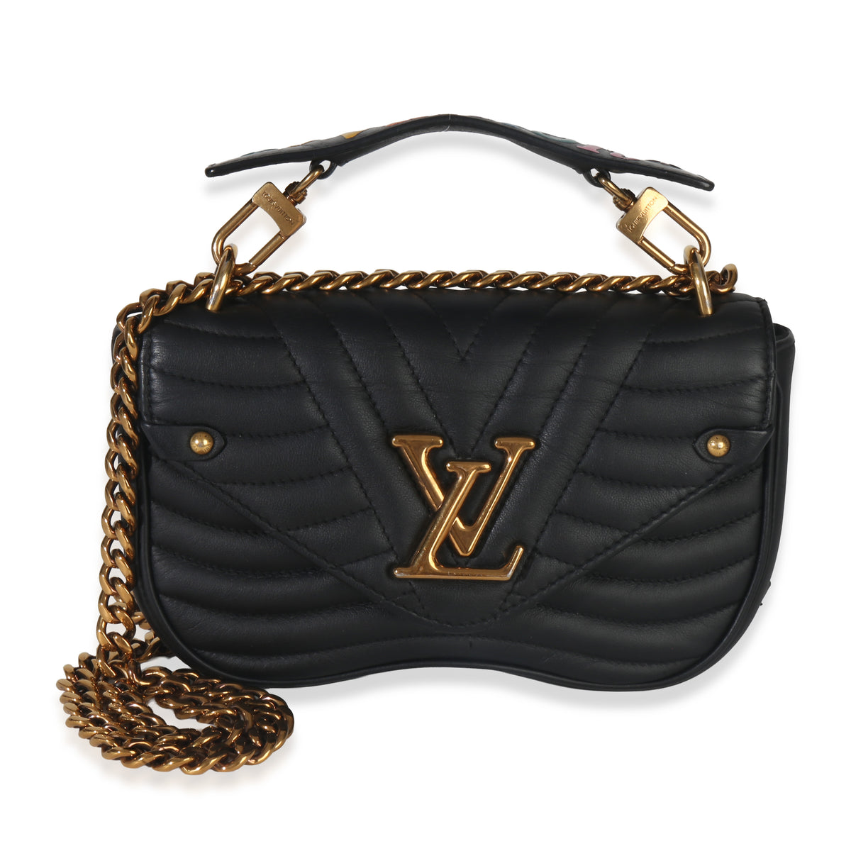 Louis Vuitton Black Quilted Calfskin New Wave Chain Bag PM Handbag id