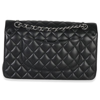 Chanel Black Quilted Lambskin Medium Classic Double Flap Bag Handbag bv