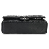 Chanel Black Quilted Lambskin Medium Classic Double Flap Bag Handbag stamp