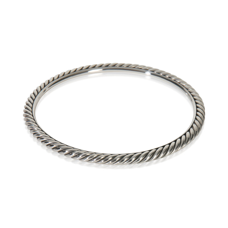 David Yurman Sterling Silver  Cable Slip On Bracelet fv
