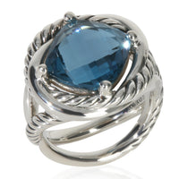 David Yurman Sterling Silver Topaz Infinity Ring bv