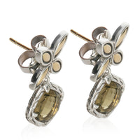 John Hardy Yellow Gold & Sterling Silver Topaz Batu Kawung Earrings sv
