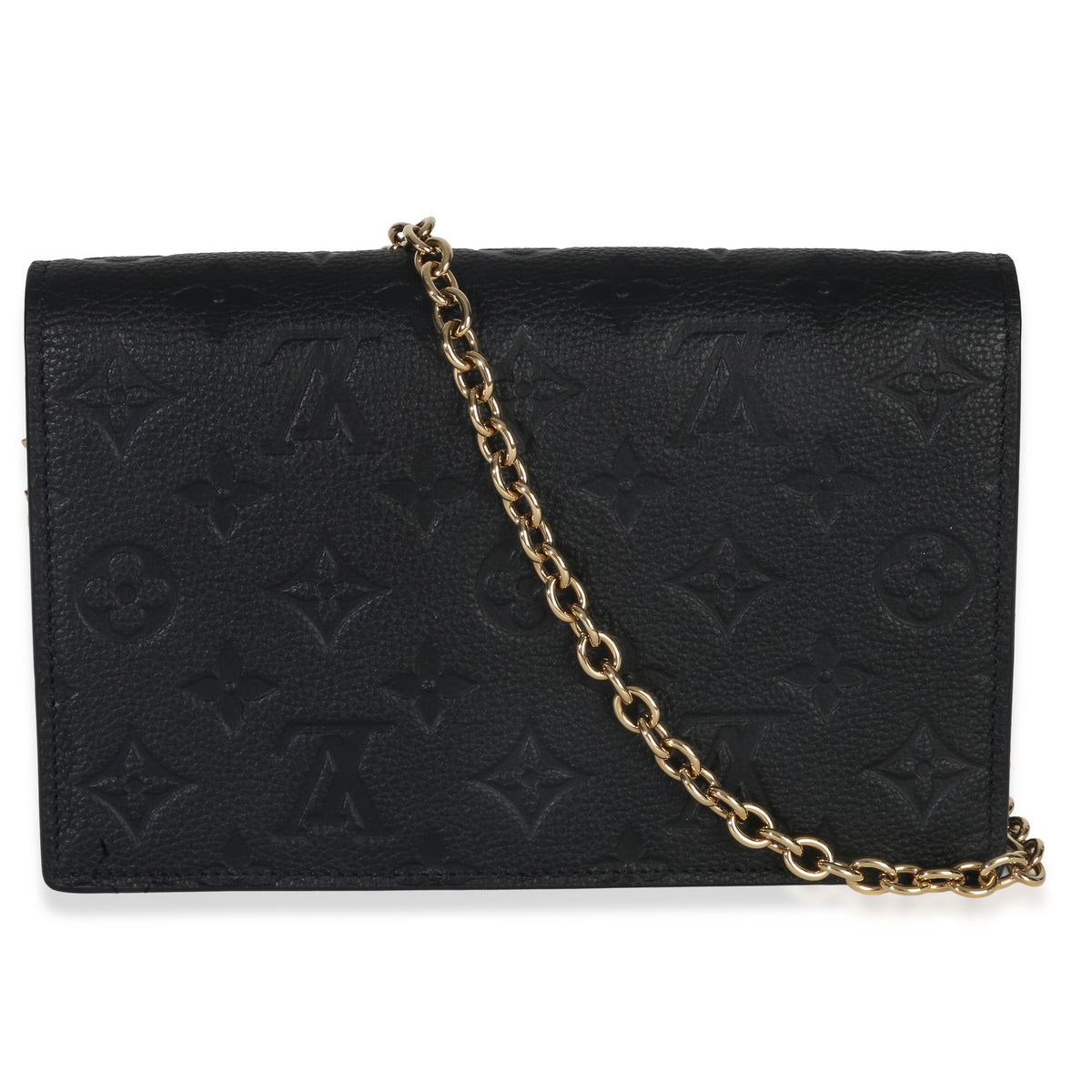 Louis Vuitton Black Monogram Empreinte Vavin Chain Wallet Handbag bv