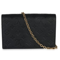 Louis Vuitton Black Monogram Empreinte Vavin Chain Wallet Handbag bv