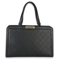 Chanel Black Grained Calfskin Stitched Large Label Click Shopper Tote Handbag fv
