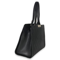 Chanel Black Grained Calfskin Stitched Large Label Click Shopper Tote Handbag pv