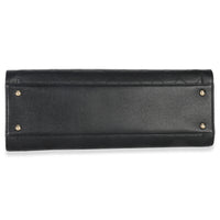 Chanel Black Grained Calfskin Stitched Large Label Click Shopper Tote Handbag stamp