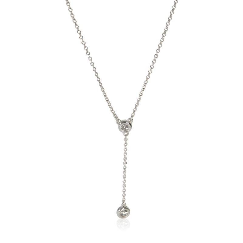 Tiffany & Co. Sterling Silver Diamond Diamond By The Yard Lariat Necklace fv