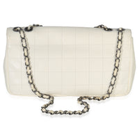 Chanel Black White Lambskin Chocolate Bar Bicolor Kiss Lock Flap Handbag bv