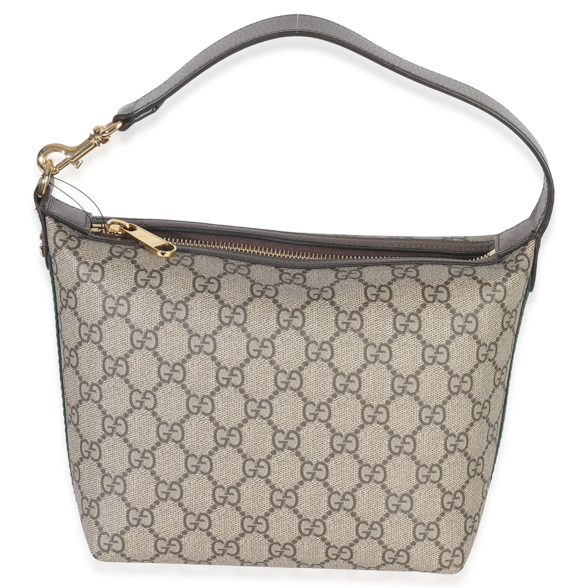 Gucci Beige Ebony GG Supreme Monogram Canvas Super Mini Ophidia Shoulder Bag Handbag bv