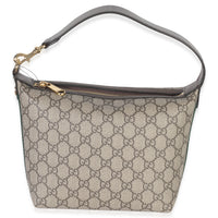 Gucci Beige Ebony GG Supreme Monogram Canvas Super Mini Ophidia Shoulder Bag Handbag bv