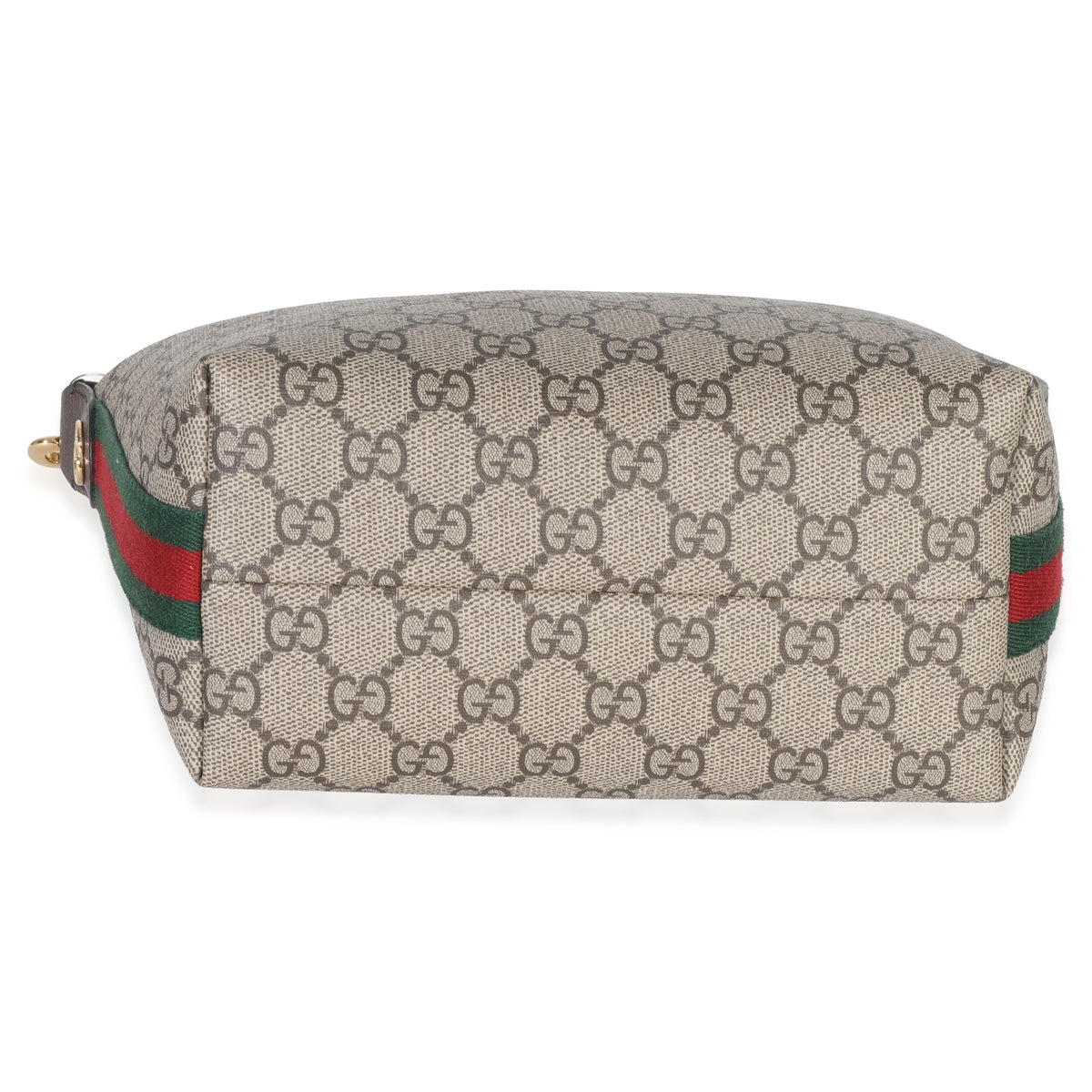 Gucci Beige Ebony GG Supreme Monogram Canvas Super Mini Ophidia Shoulder Bag Handbag stamp