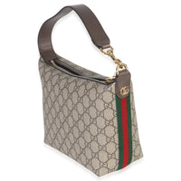 Gucci Beige Ebony GG Supreme Monogram Canvas Super Mini Ophidia Shoulder Bag Handbag sv