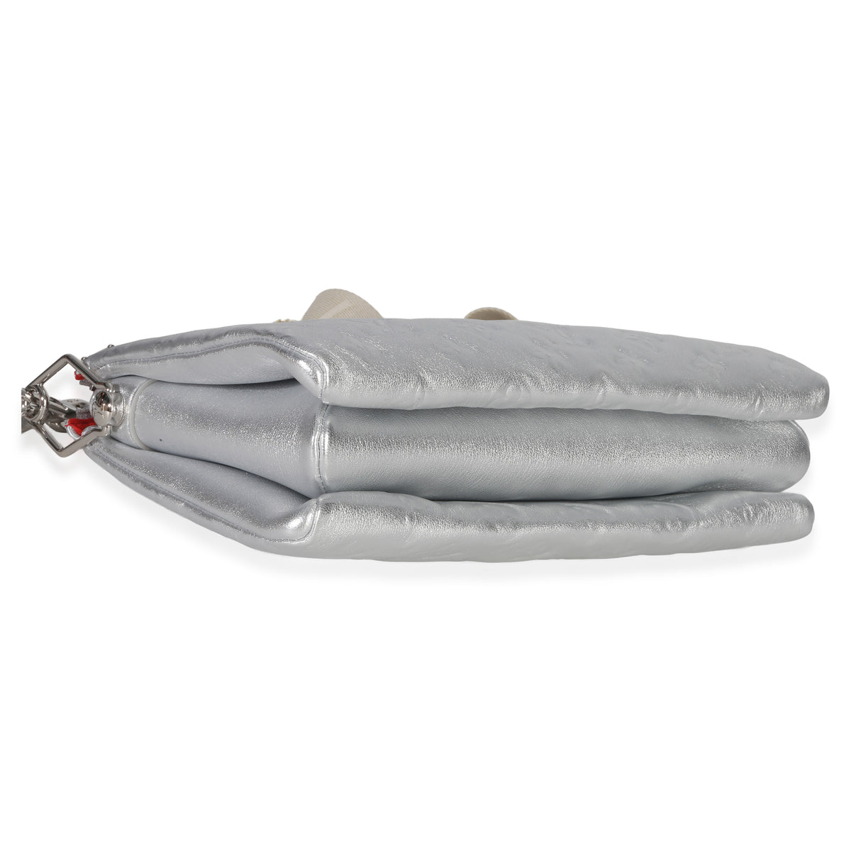 Louis Vuitton Silver Metallic Monogram Embossed Lambskin Coussin PM Handbag clasp