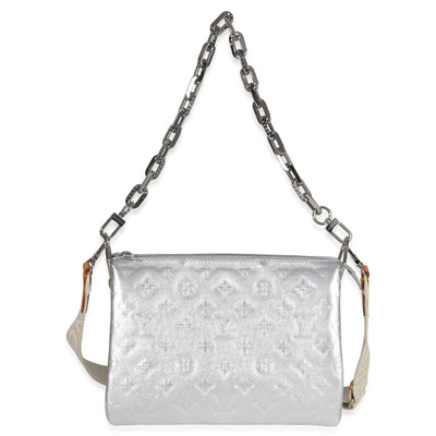 Louis Vuitton Silver Metallic Monogram Embossed Lambskin Coussin PM Handbag id