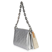 Louis Vuitton Silver Metallic Monogram Embossed Lambskin Coussin PM Handbag sv