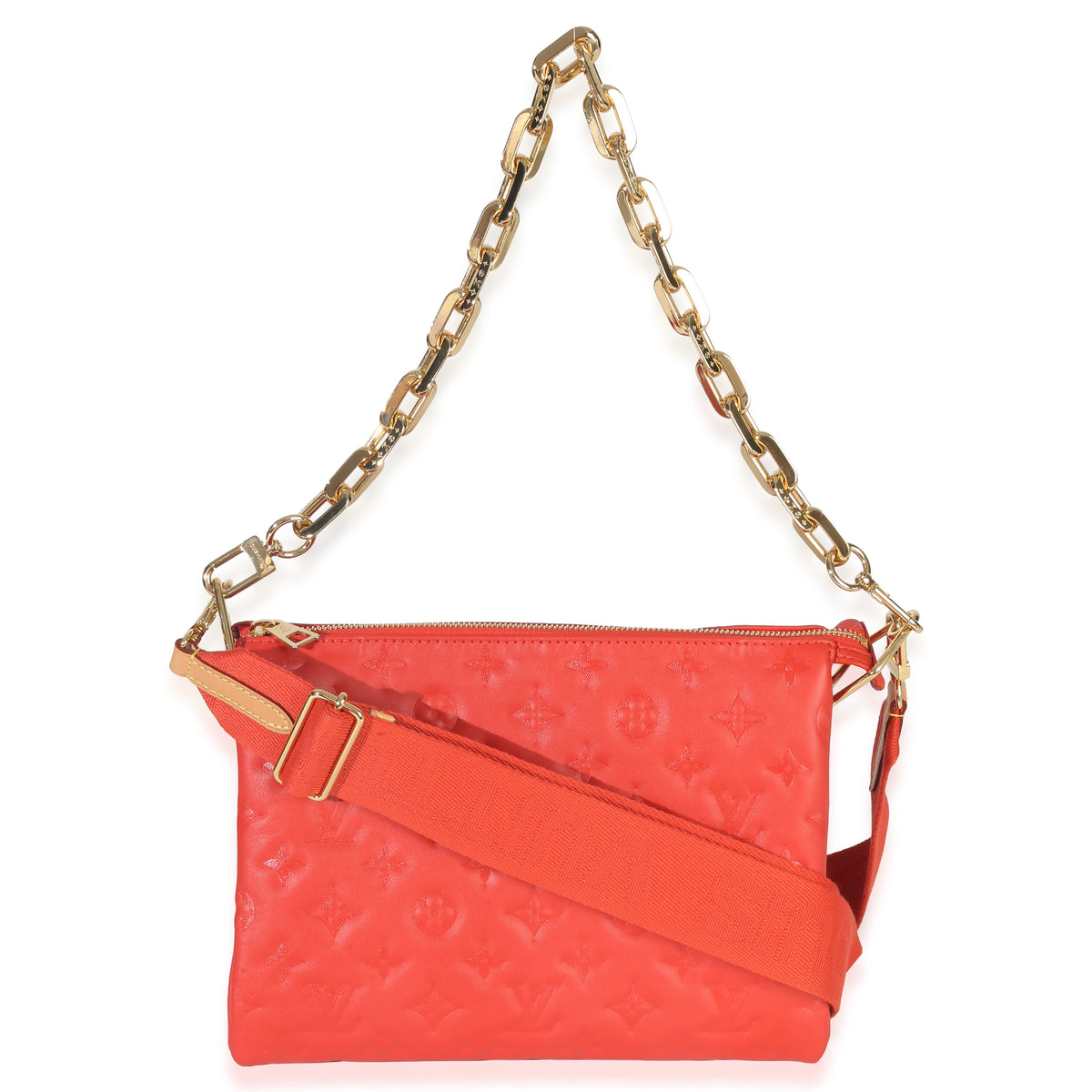 Louis Vuitton Red Monogram Embossed Lambskin Coussin PM Handbag box