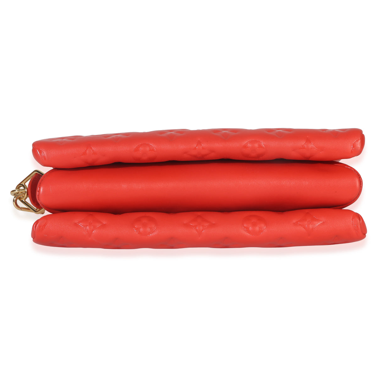 Louis Vuitton Red Monogram Embossed Lambskin Coussin PM Handbag clasp