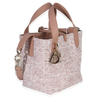Christian Dior Rose Des Vents Tweed Small Toujours Vertical Tote Handbag pv