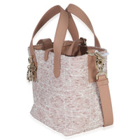 Christian Dior Rose Des Vents Tweed Small Toujours Vertical Tote Handbag sv