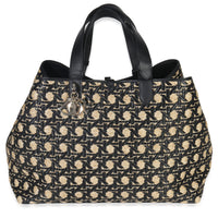 Christian Dior Beige Black Graphic Cannage Raffia Large Toujours Handbag fv